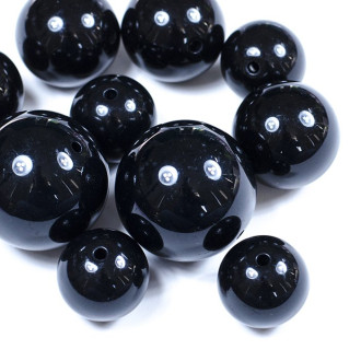 Koralik plastikowy 15 mm czarny 1 szt.