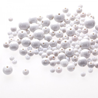 Koralik plastikowy 11 mm biały 1 szt