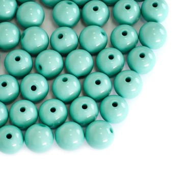 Plastic bead 13 mm turquoise 1 pc.