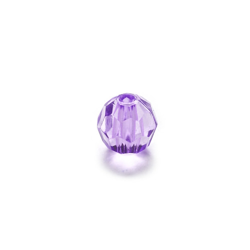 Plastic crystal bead 10 mm faceted purple 1 pc