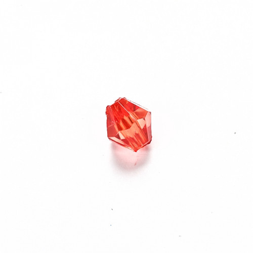 Koralik plastikowy kryształ dwustożkowy 6 mm czerwony 1 szt