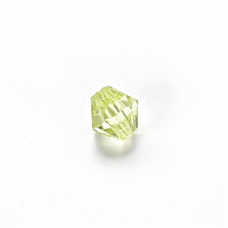 Koralik plastikowy kryształ dwustożkowy 6 mm zielony 1 szt