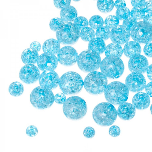 Plastic bead 11 mm blue broken glass 1 pc.
