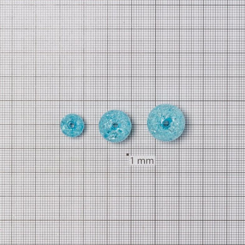 Plastic bead 11 mm blue broken glass 1 pc.