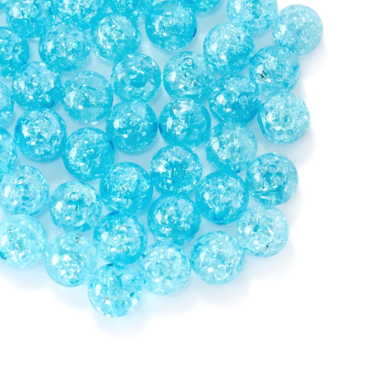 Plastic bead 11 mm blue broken glass 1 pc.