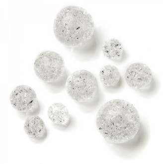 Koralik plastikowy 12 mm przezroczysty z spękaniami 1 szt