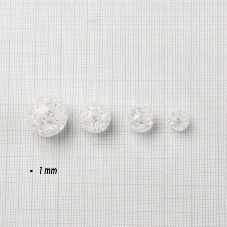 Koralik plastikowy 12 mm przezroczysty z spękaniami 1 szt