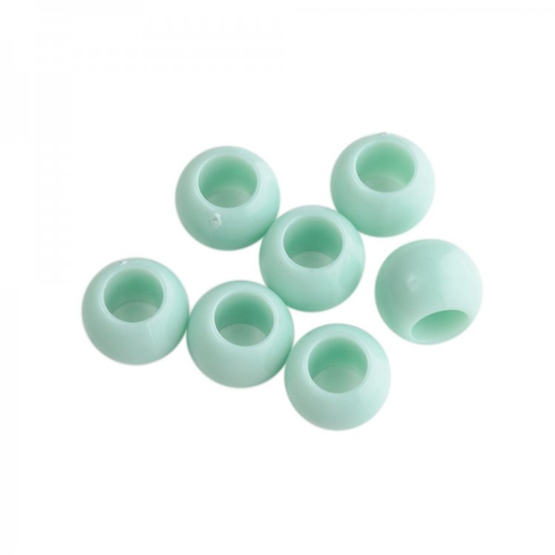 Koralik plastikowy 10x7,5 mm zielony 1 szt