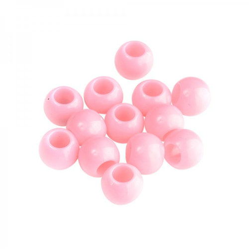 Koralik plastikowy 10x7,5 mm różowy 1 szt