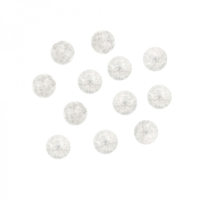 Koralik plastikowy 10 mm przezroczysty z spękaniami 1 szt