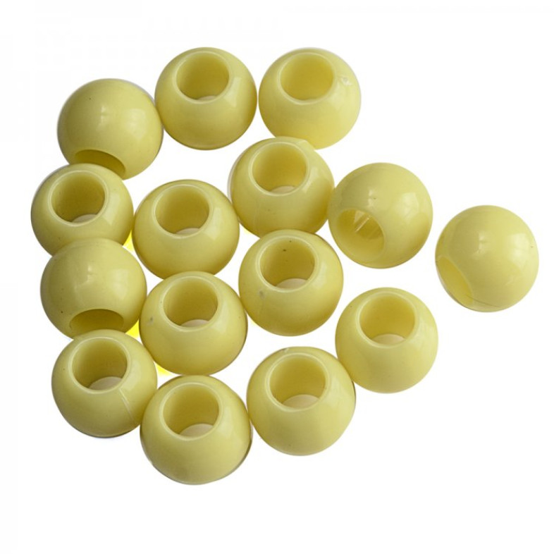Koralik plastikowy 10x7,5 mm żółty 1 szt