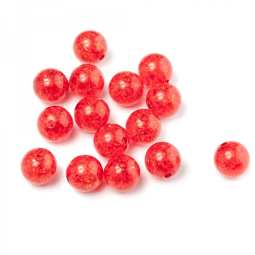 Plastic bead 12 mm red broken glass 1 pc.