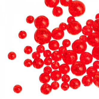 Koralik plastikowy 10 mm czerwony z spękaniami 1 szt