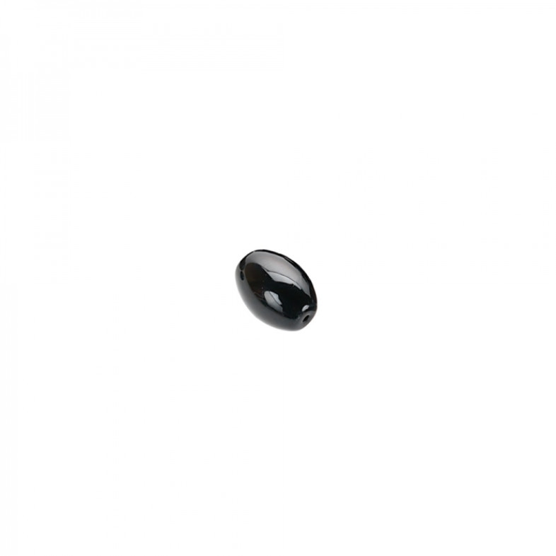 Koralik szklany 8x4 mm owalny czarny 1 szt