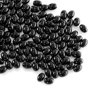 Koralik szklany 8x4 mm owalny czarny 1 szt