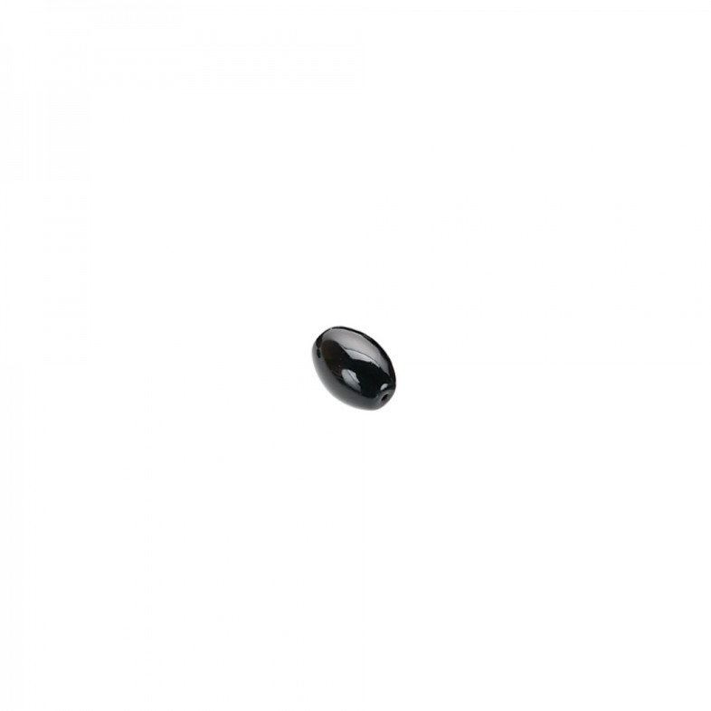 Koralik szklany 5x4 mm owalny czarny 1 szt