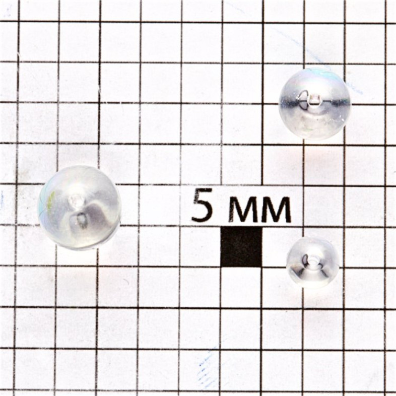 Koralik szklany 10 mm przezroczysty tęczowy 1 szt