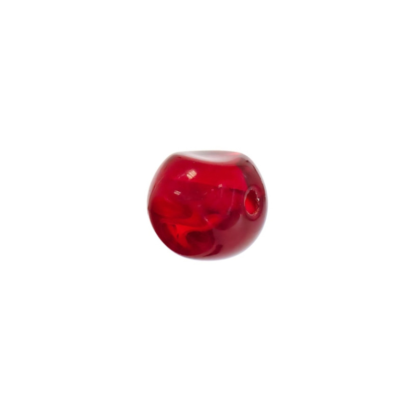 Koralik szklany 10 mm czerwony przezroczysty 1 szt