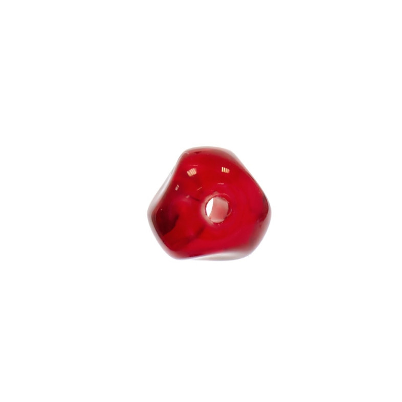Koralik szklany 10 mm czerwony przezroczysty 1 szt