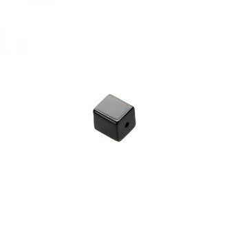 Koralik szklany 6x6 mm sześcienny czarny 1 szt
