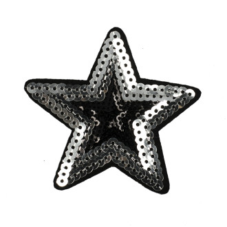 Fabric patch Silver Star 1 pc.