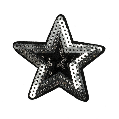 Fabric patch Silver Star 1 pc.