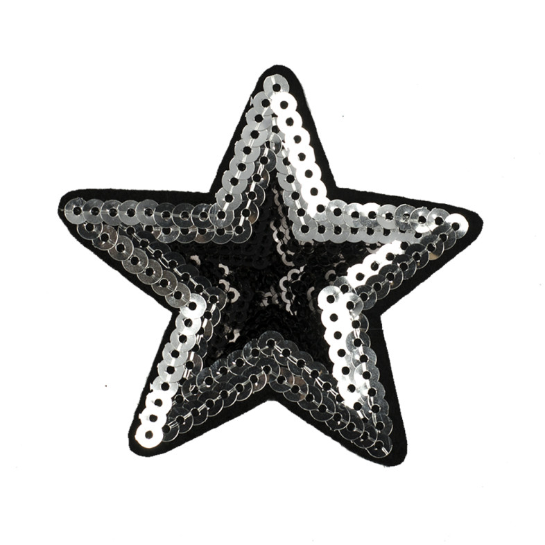Fabric patch Silver Star 1 pc.