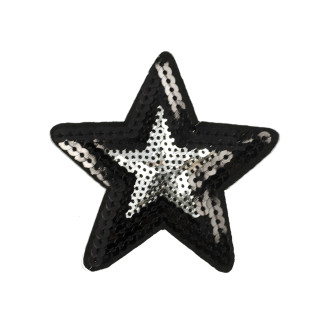 Fabric patch Star black 1 pc.