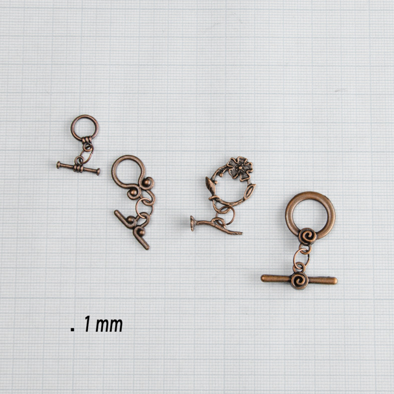 Toggle clasp 11 mm copper 1 pc.