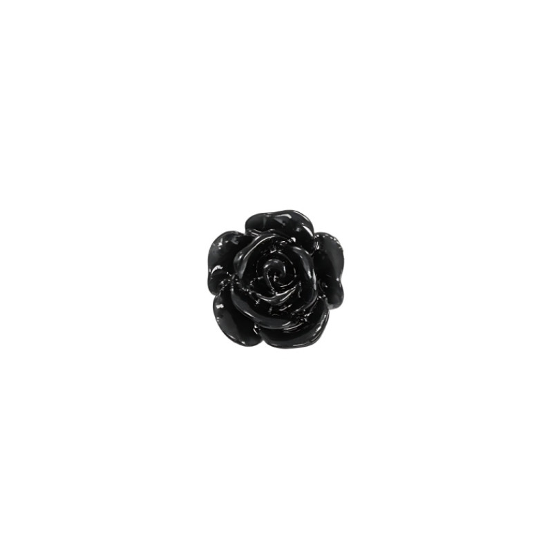Koralik plastikowy Róża 10 mm czarny 1 szt