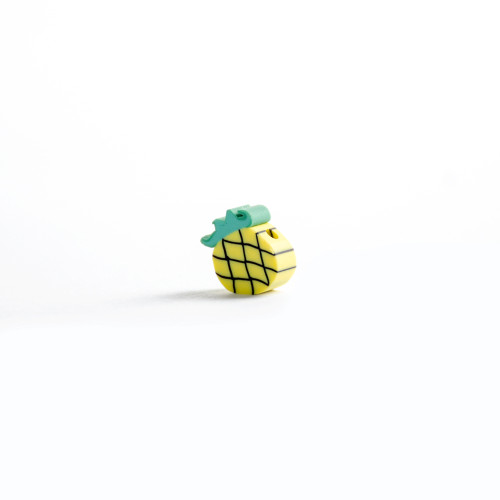 Polymer clay bead Pineapple 9.5×8.5 mm yellow 1 pc