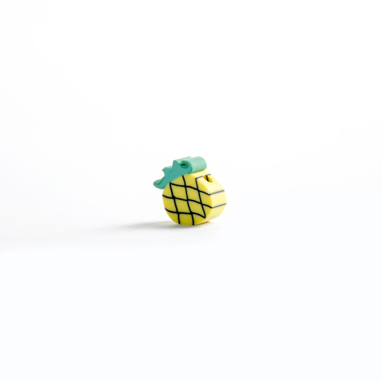 Koralik z gliny polimerowej Ananas 9,5x8,5 mm żółty 1 szt