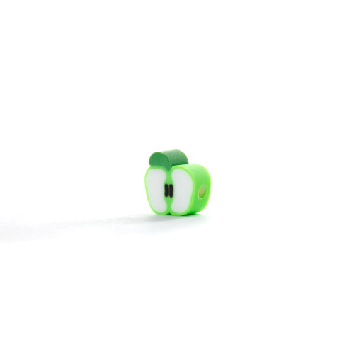 Koralik z gliny polimerowej Jabłko 10x4 mm zielony 1 szt