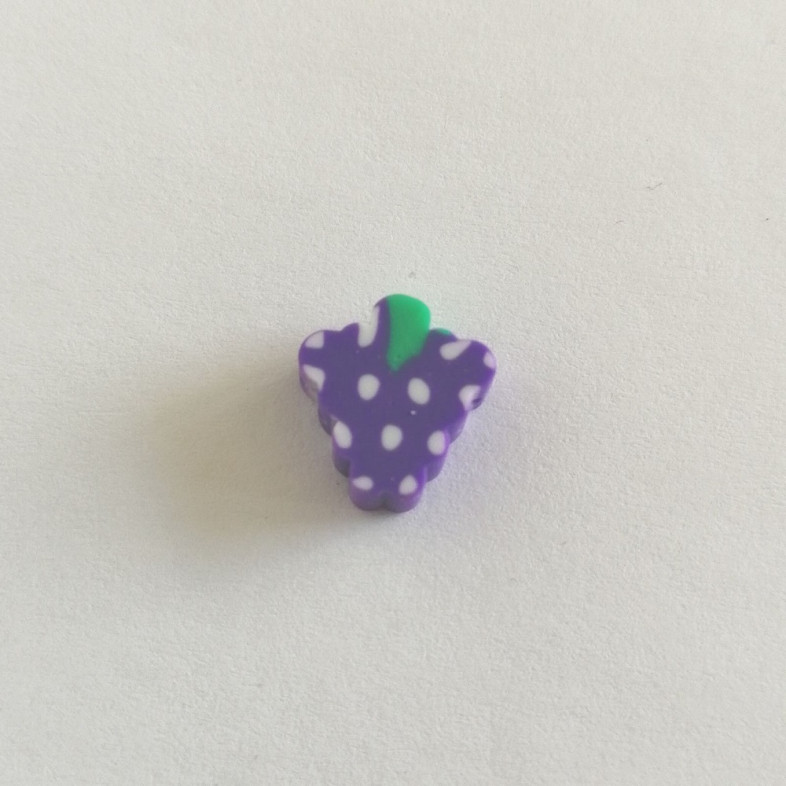 Koralik z gliny polimerowej Jeżyna 10x4 mm fioletowy 1 szt