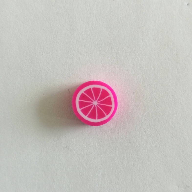 Koralik z gliny polimerowej 9,5x4,5 mm pomarańczowy 1 szt