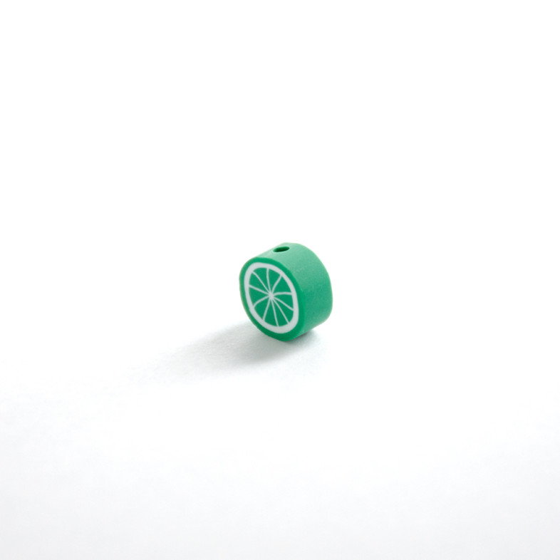 Koralik z gliny polimerowej 9x4,5 mm Limonka zielony 1 szt