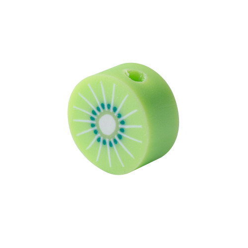 Koralik z gliny polimerowej 9x4,5 mm Kiwi zielony 1 szt