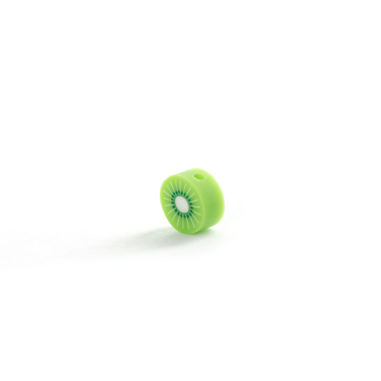 Koralik z gliny polimerowej 9x4,5 mm Kiwi zielony 1 szt