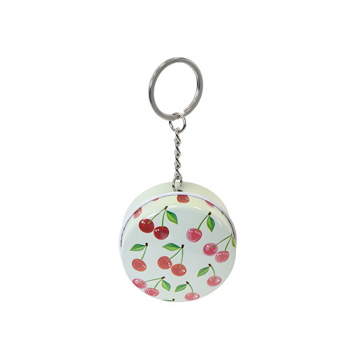 Metal key ring box 45×45 mm Cherries 1 pc.