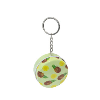 Pudełko metalowe brelok 45x45 mm Ananas 1 szt