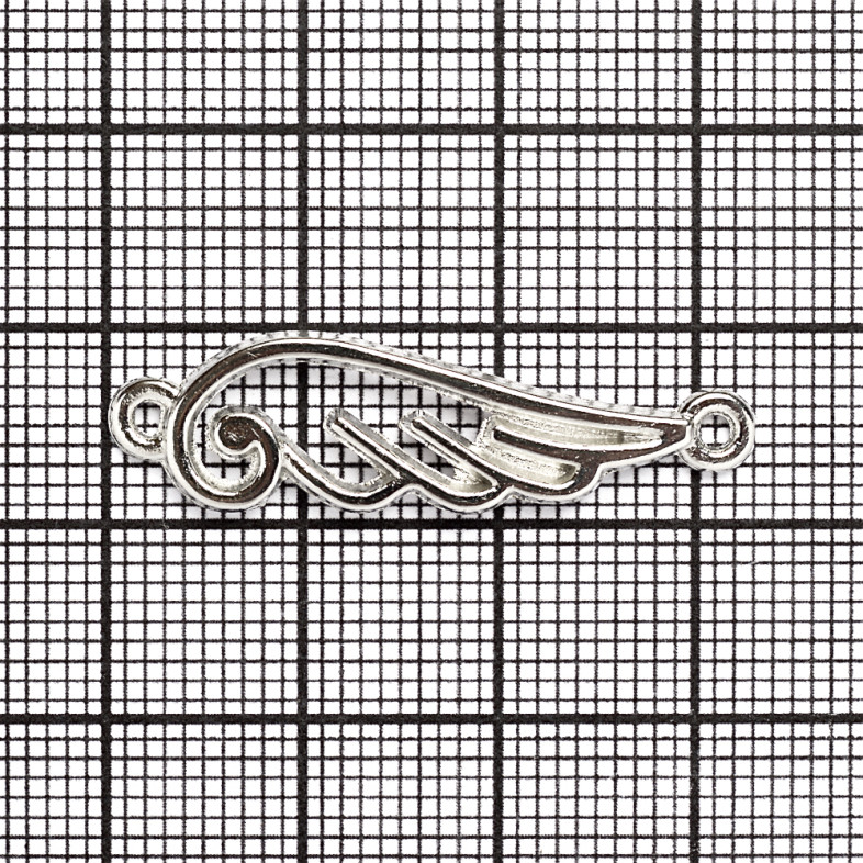 Metal connector Wing 34×10 mm cupronickel 1 pc.