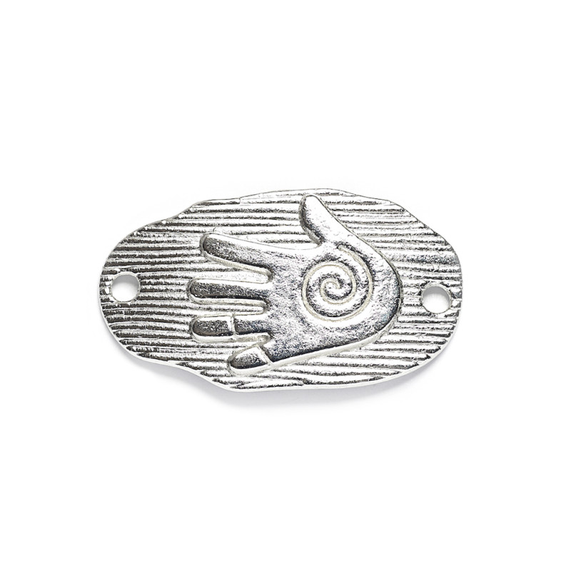 Metal connector Oval 32×18 mm cupronickel 1 pc.