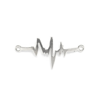 Metal connector Cardiogram 43×20 mm cupronickel 1 pc.