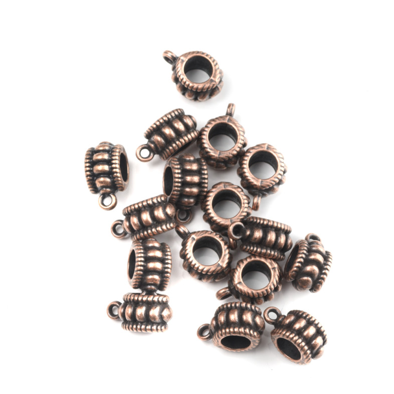 Metalowa podstawa do zawieszek okrągła 10x8 mm w kolorze miedzianym 1 szt