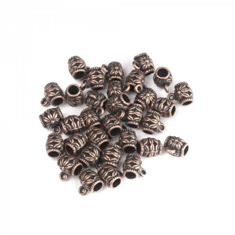 Metalowa podstawa do zawieszek beczkopodobna 8x5 mm w kolorze miedzianym 1 szt