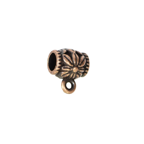Metal base for pendants barrel-shaped 8×5 mm copper 1 pc.