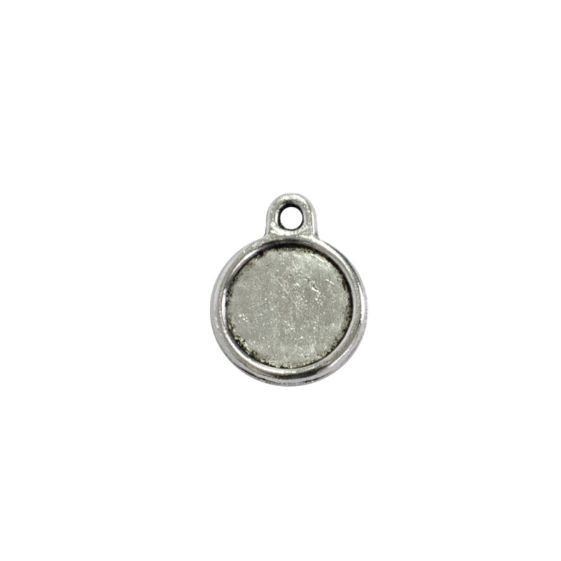 Base for gluing stones and cabochons 12×12 mm silver 1 pc.