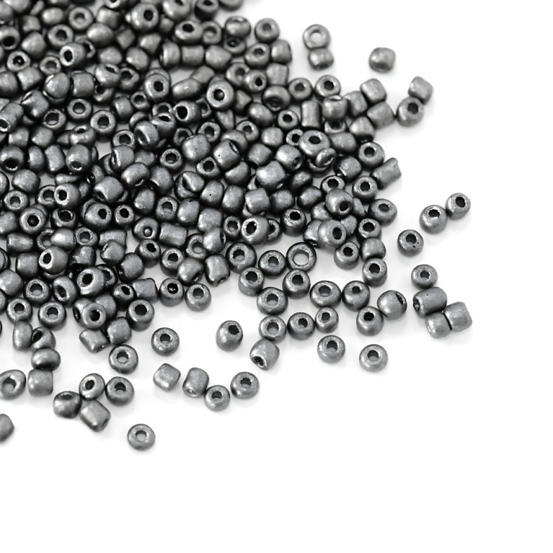 Small round beads 12 (1.8 mm) silver-gray pack of 20 g