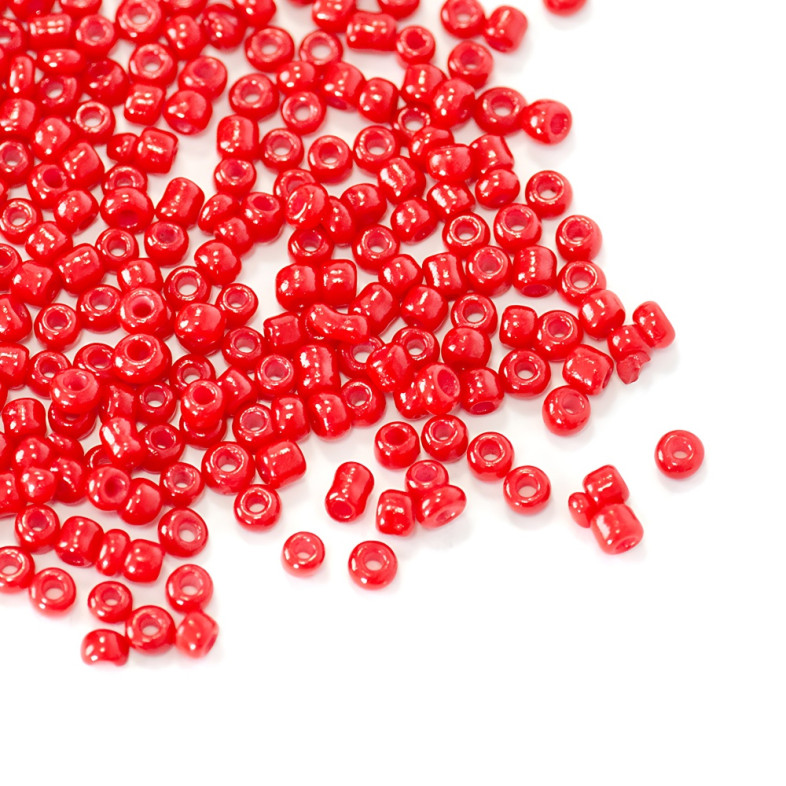 Small round beads 12 (1.8 mm) red, pack of 20 g