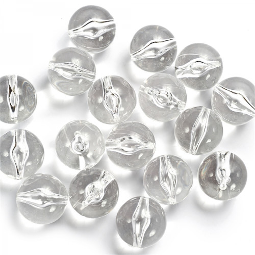 Plastic bead 20 mm faceted transparent 1 pc.